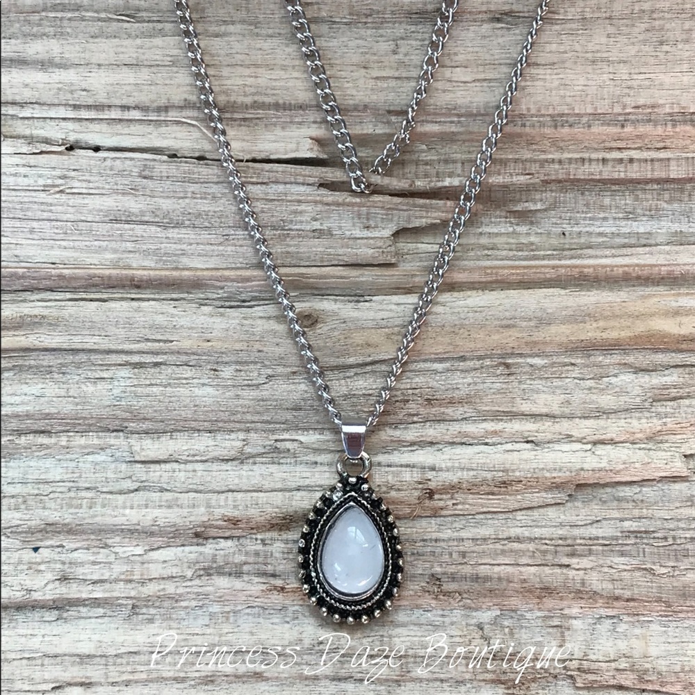 Boho Opalite‎ Double Chain Necklace